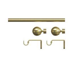 GoodHome Elasa Satin Brass Effect Extendable Ball Single Curtain Pole Set, (L)2000mm-3300mm (Dia)19mm - thumbnail 2