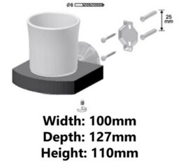 Bisk Solid Wood And Zamak Wall Mounted Ceramics Single Toothmug Toothbrush Cup Grip - thumbnail 2