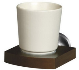 Bisk Solid Wood And Zamak Wall Mounted Ceramics Single Toothmug Toothbrush Cup Grip - thumbnail 1