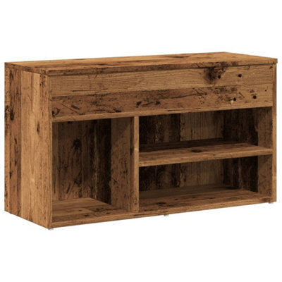 Berkfield Elegant Shoe Bench Old Wood 80X30X45 Cm Engineered Wood