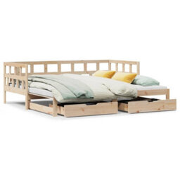 Berkfield Daybed With Trundle And Drawers Without Mattress 80X200 Cm - thumbnail 2