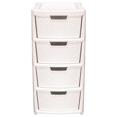 Storm Trading Group Cream 4 Drawer Modular Rattan Storage Tower Unit For Home & Office - image 1