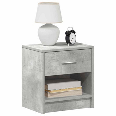 Berkfield Bedside Cabinets 2 Pcs With Drawer Concrete Grey 39X28X41 Cm - image 1