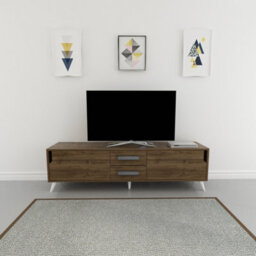 Decorotika Tex Tv Stand For Tv's Up To 70 Inch Walnut - thumbnail 2