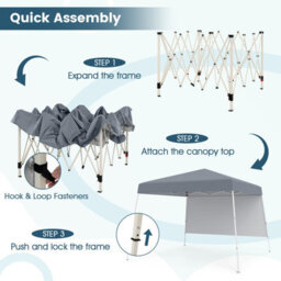 Gainoom 300 X 300 Cm Pop Up Canopy Tent Greyfoldable Outdoor Patio Shelter Gazebo - thumbnail 8