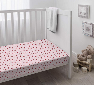 Smart Living Ladybird Themed Cotton Fitted Crib Sheet - image 1