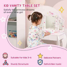 Girls Dressing Table With Mirror Or Stool 63L X 40W X 85.5H - thumbnail 4