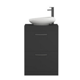 Royal Bathrooms Turin 500mm Freestanding Bathroom Vanity Unit With Sink 2 Door Matt Black & Nova Countertop Basin - thumbnail 5