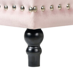 Wyld And Coco Pastel Pink Velvet Button-Tufted Square Footstool With Hidden Storage, W37 X D37 X H40Cm - thumbnail 8