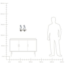 Beliani Home Set Of 2 Silver Wall Lamps With Opaque Glass Globes, W12 X D13 X H30Cm Each - thumbnail 9