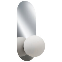 Beliani Home Set Of 2 Silver Wall Lamps With Opaque Glass Globes, W12 X D13 X H30Cm Each - thumbnail 3