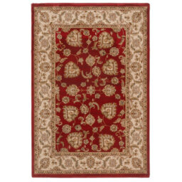 Loomed Gold Red Classical Oriental Floral Area Rug 80Cm X 150Cm - thumbnail 1