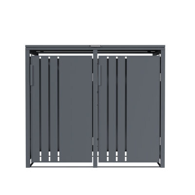 Phoenix Safe Company Phoenix Outdoor Double Wheelie Bin Store For 2 X 240L Bins, Soft Close Metal Storage, Anthracite Gb2200Aa - image 1