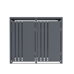 Phoenix Safe Company Phoenix Outdoor Double Wheelie Bin Store For 2 X 240L Bins, Soft Close Metal Storage, Anthracite Gb2200Aa