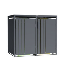 Phoenix Safe Company Phoenix Outdoor Double Wheelie Bin Store For 2 X 240L Bins, Soft Close Metal Storage, Anthracite Gb2200Aa - thumbnail 2