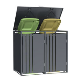 Phoenix Safe Company Phoenix Outdoor Double Wheelie Bin Store For 2 X 240L Bins, Soft Close Metal Storage, Anthracite Gb2200Aa - thumbnail 5