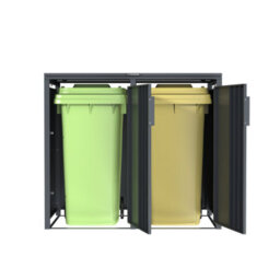 Phoenix Safe Company Phoenix Outdoor Double Wheelie Bin Store For 2 X 240L Bins, Soft Close Metal Storage, Anthracite Gb2200Aa - thumbnail 6