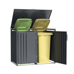 Phoenix Safe Company Phoenix Outdoor Double Wheelie Bin Store For 2 X 240L Bins, Soft Close Metal Storage, Anthracite Gb2200Aa - thumbnail 4