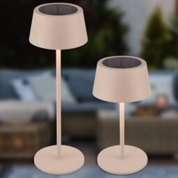 Briloner Beige Solar Led Table Lamp Rechargeable Light 32Cm Dimmable Cordless Touch Cct - thumbnail 3