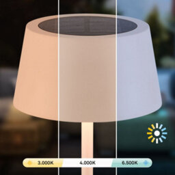 Briloner Beige Solar Led Table Lamp Rechargeable Light 32Cm Dimmable Cordless Touch Cct - thumbnail 9