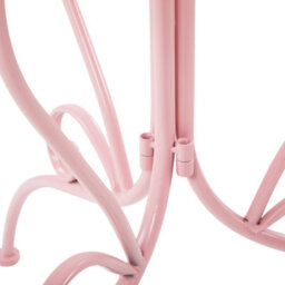 Beliani Pink Powder-Coat Outdoor Bistro Table With Scrollwork, Round 70Cm. - thumbnail 5