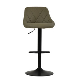 Lakeland Furniture Fleur Taupe Faux Leather Black Gas Lift Base Bar Stool