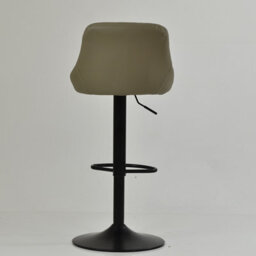 Lakeland Furniture Fleur Taupe Faux Leather Black Gas Lift Base Bar Stool - thumbnail 6