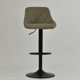 Lakeland Furniture Fleur Taupe Faux Leather Black Gas Lift Base Bar Stool - thumbnail 3