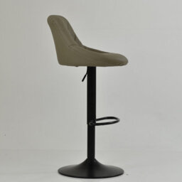 Lakeland Furniture Fleur Taupe Faux Leather Black Gas Lift Base Bar Stool - thumbnail 5