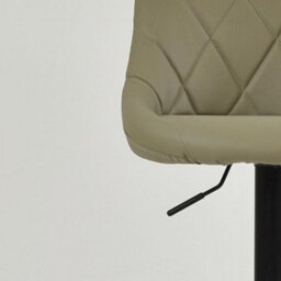 Lakeland Furniture Fleur Taupe Faux Leather Black Gas Lift Base Bar Stool - thumbnail 7