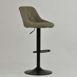 Lakeland Furniture Fleur Taupe Faux Leather Black Gas Lift Base Bar Stool - thumbnail 4