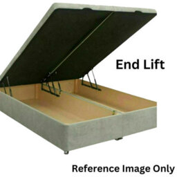 Mason - Silver Plush Velvet Ottoman Bed Frame Upholstered Headboard End Lift - thumbnail 4