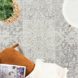 Livabliss Harput-Vintage Grey Blue Orange White Traditional Boho Living Dining Bedroom Rug 120 X 170 Cm Easy Care, Non Shedding - thumbnail 7