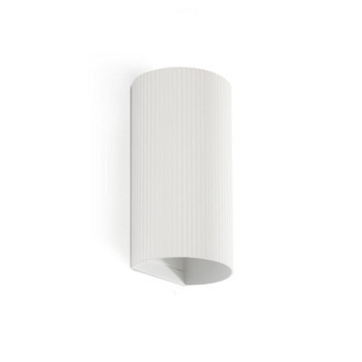 Luminosa Lighting Luminosa Sole Round Fluted Up & Down Wall Lamp White 2X Gu10