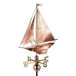 Espira 909P Racing Sloop Farmhouse Copper Weathervane - thumbnail 2