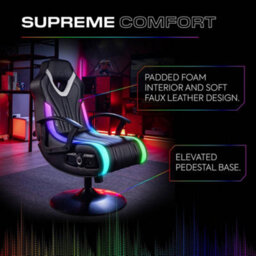 X Rocker Fury 2.1 Audio Led Console Gaming Chair For Juniors - Black - thumbnail 6