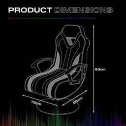 X Rocker Fury 2.1 Audio Led Console Gaming Chair For Juniors - Black - thumbnail 8