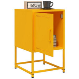 Berkfield Bedside Cabinet Mustard Yellow 36X39X60.5 Cm Steel - thumbnail 4