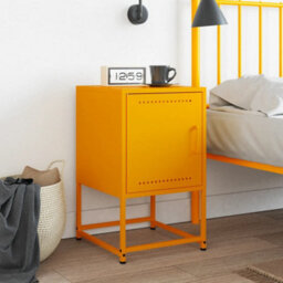 Berkfield Bedside Cabinet Mustard Yellow 36X39X60.5 Cm Steel - thumbnail 3