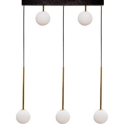Luminosa Lighting Luminosa Ali Long Short Bar Pendant Ceiling Light, Black, Gold, X G9