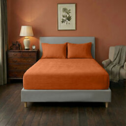 Ameha Plain Dyed Rust Fitted Sheet 30Cm Extra Deep Pocket Soft Touch Easy Care Durable Bed Fitted Sheets Double, 137 X 190 Cm - thumbnail 6