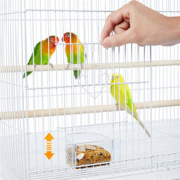 Yaheetech White Bird Cage Flight Cage Extra Space W/ Slide-Out Tray And Wood Perches - thumbnail 7