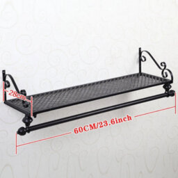 Black 60Cm Pipe Clothes Rail Wall Mounted - thumbnail 2