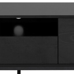 Wyld Haus El Paso Black Wooden Tv Unit 2 Doors 1 Drawer Metal Base - thumbnail 8