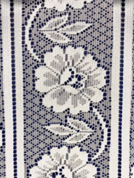 "Tyrone Textiles White Floral Textured Voile Louvre Vertical Pleated Window Blind Panel - 72"" X 48""" - thumbnail 3