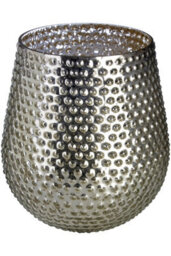 Orsina Complements Silver Large Glass Candle Holder - thumbnail 2