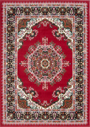 Loomed Red Bordered Traditional Living Room Rug 190X280Cm - thumbnail 1