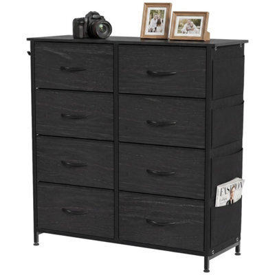 Fabric Chest Of Drawers, 8 Drawer Dresser For Bedroom, Black - image 1