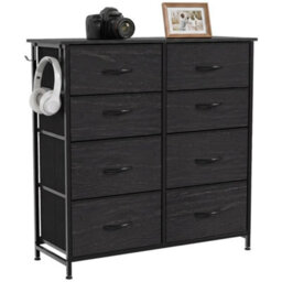 Fabric Chest Of Drawers, 8 Drawer Dresser For Bedroom, Black - thumbnail 4