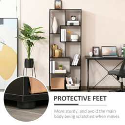 Homcom Multipurpose 8-Grid Bookshelf Decorative Shelf, Bathroom, Kitchen Black - thumbnail 7